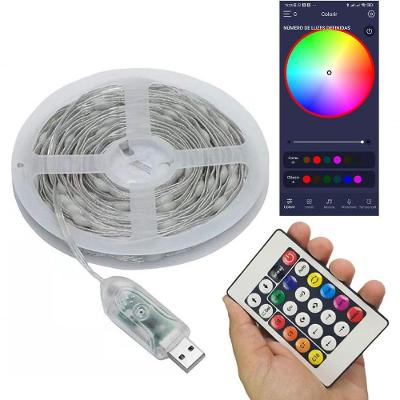 Fita LED RGB 10 Metros USB IP68 com Controle Remoto e Modos de Iluminação RGB Multicolorida