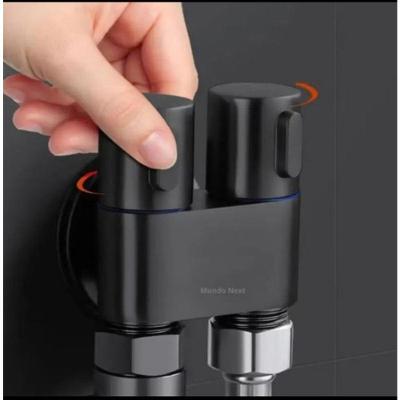 Registro Duplo para Máquina de Lavar e Ducha Higiênica com Dupla Saída Preto OEM