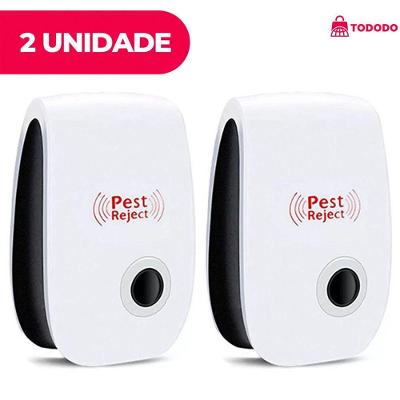 Repelente Eletrônico Ultrassônico Kit 4 para Pragas com Tecnologia Ultrassônica Branco OEM