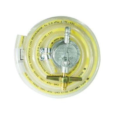 Regulador de Gás 1KG 505-01 com Mangueira 1,20M para Botijão GLP 13KG Uso Doméstico