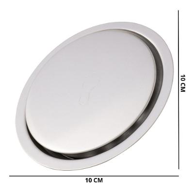Ralo Inteligente Click 10x10 Cromado Redondo com Vedação de Odores Preto OEM