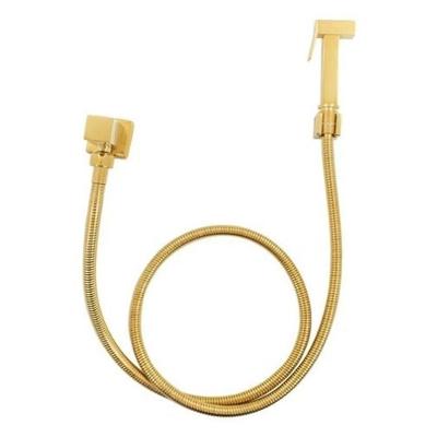 Ducha Higiênica Completa Luxo Quadrada Manual 5 a 40 Mca com Flexível 1 e 20 m OEM Dourado