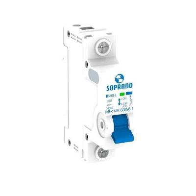 Disjuntor 6K Branco 1 X 63A com Grau de Proteção IP20 para Instalações Elétricas Soprano