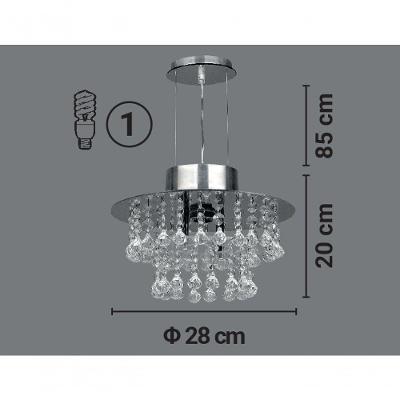 Pendente Redondo com 39 Ponteiras para Iluminar Ambientes com 1 Lâmpada e Medida de 28CM