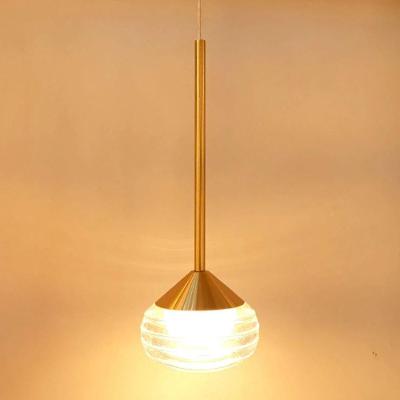 Pendente Dcd02132 com LED 5W 3500K em Metal Dourado e Cristal Transparente