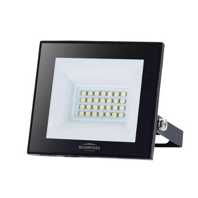 Refletor LED Play 30W Luz Branca 6500K IP66 com Ângulo 110° Preto Blumenau Iluminação