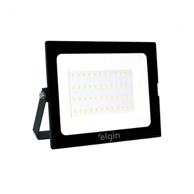 Refletor LED 50W IP65 6500K para Área Externa com Proteção Contra Água e Poeira Preto Elgin