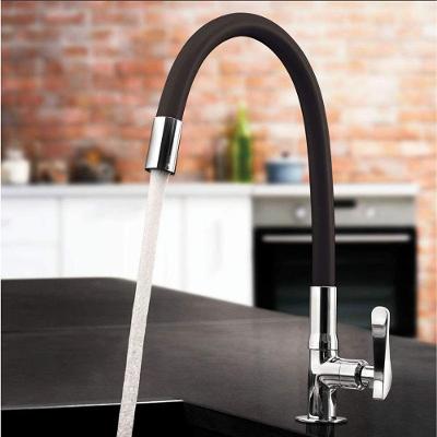 Torneira Gourmet Flexível para Cozinha 1-2 Volta Parede Silicone Cromado Duplo Jato Preto OEM