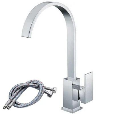 Torneira Monocomando Misturador GT6182 para Bancada em PVC Cromado com Bica Alta Móvel 360° Prata