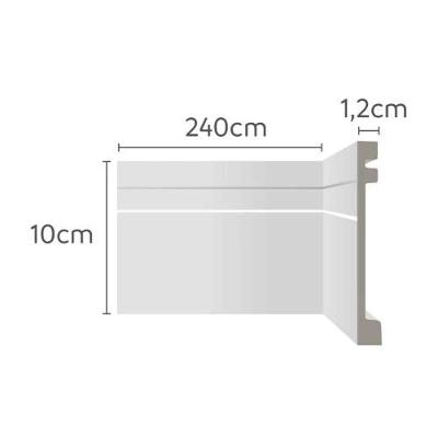 Rodapé Ecopremium 10CM X 2,40M em PVC de Alta Resistência Branco Ecomex