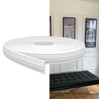 Rodameio Boiserie RM61 EVA Autocolante Flexível 3,8CM Branco Fosco Meu Rodapé