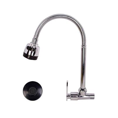 Torneira de Cozinha Gourmet para Parede Monocomando em Plástico ABS com Acabamento Polido Escovado