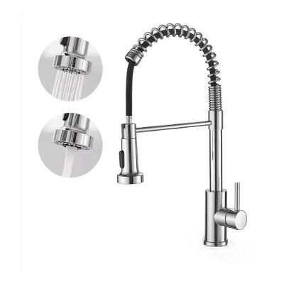 Torneira de Cozinha Gourmet Monocomando para Bancada em Aço Inoxidável com Bica Extensível Prata OEM