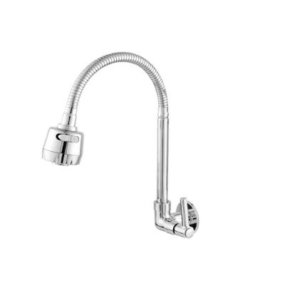 Torneira de Cozinha Gourmet Flexível 1-4 de Volta para Parede em Plástico ABS Acabamento Inox OEM
