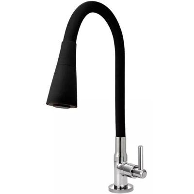 Torneira de Cozinha Flexível Cone 1-4 de Volta para Bancada em Plástico ABS Cromado Preto OEM