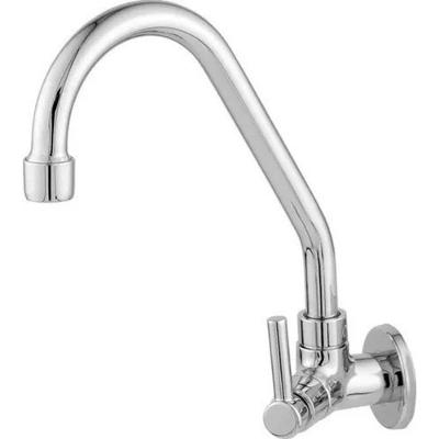 Torneira de Cozinha Bica Móvel 1167 1-4 de Volta para Parede em Latão Cromado Giro 360° Prata OEM