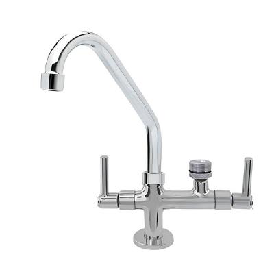 Torneira de Bancada com Adaptador para Filtro e Máquina de Lavar 1-4 de Volta em Plástico ABS Bica
