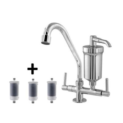 Torneira com Filtro Bica Móvel 1-4 de Volta para Bancada em Plástico ABS com Refis Inox OEM