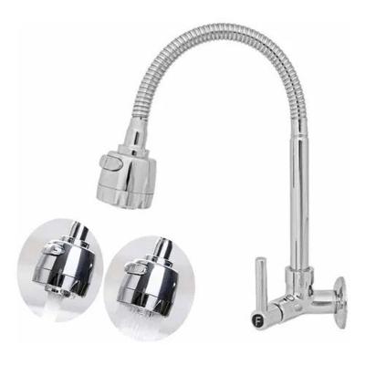 Torneira 2064 C61 1-4 Volta para Parede em Metal Cromado com Bica Móvel Prata OEM
