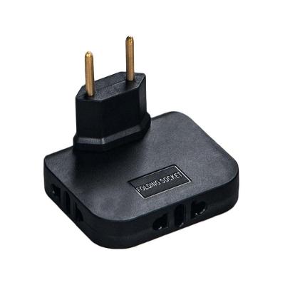 Pino Adaptador de Tomada 3 em 1 Plugue da UE 3 Saídas 16A Rotação 180° Preto OEM