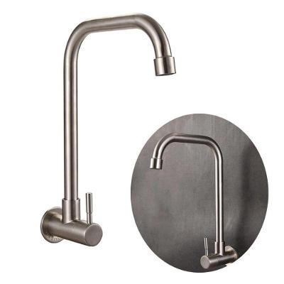 Torneira para Cozinha Torneira Inox Escovado de Parede com Alavanca Bica Alta Inox OEM