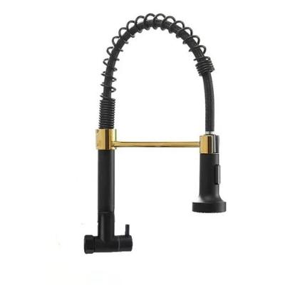 Torneira para Cozinha Gourmet Monocomando de Parede em Plástico ABS Cromado Extensível Preto Prata