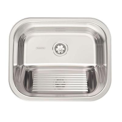 Tanque de Encaixe Hera 34L 50x40CM de Sobrepor em Aço Inox Polido com Esfregador Inclinado Inox
