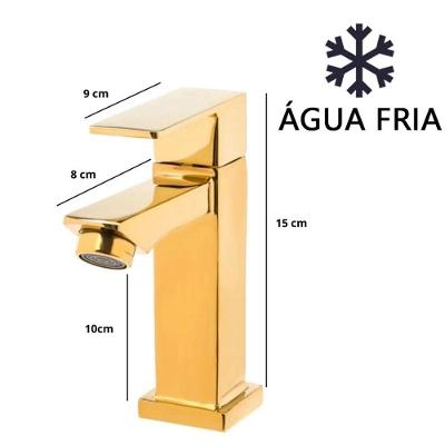 Torneira para Banheiro Lavabo Ou Pia Luxo Monocomando de Mesa em Aço Inoxidável Dourado OEM