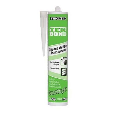 Silicone Acético Multiuso Transparência Construção Vedação de Pias Vasos e Box Resistente UV Tekbond