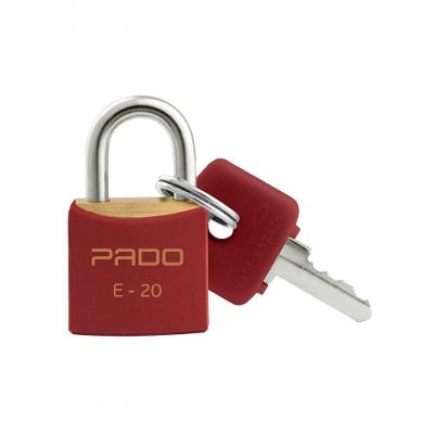 Cadeado Pado 20mm Vermelho em Aço Carbono com Haste em Aço Cromo para Malas Mochilas e Armários Pado