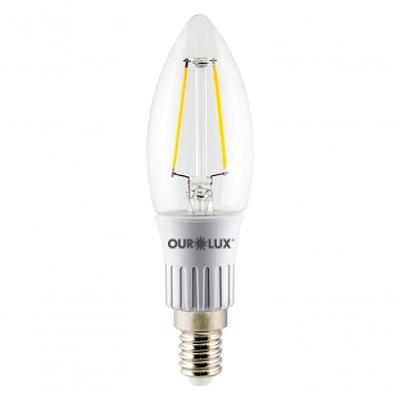Lâmpada LED Filamento Vela Superled 3W Eficiência Luminosa 2700K Transparente Ourolux