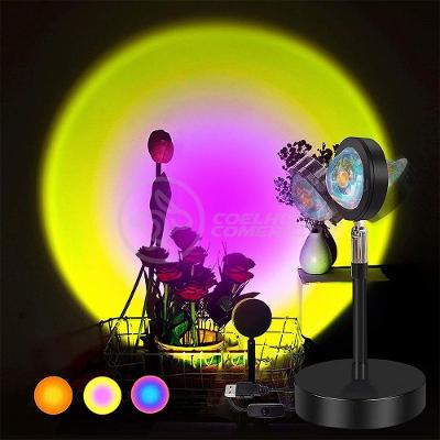 Luminária Projetor Mini Ring Light Sunset Projetor Sol com Efeito Pôr do Sol Amarelo Smart Tech