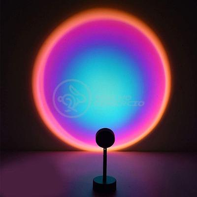 Luminária Projetor Mini Ring Light Sunset com Luz Circular Colorida Preto Smart Tech