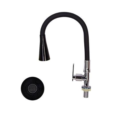 Torneira de Cozinha para Bancada com Alavanca em Silicone com Ducha Flexível Preto