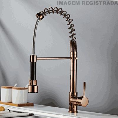 Torneira de Cozinha Malibu Água Fria de Bancada em Latão Cromado Gourmet Rosê OEM