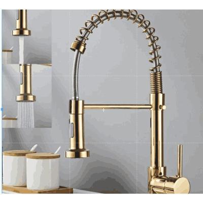 Torneira de Cozinha Malibu Água Fria de Bancada em Latão Cromado com Bica Móvel Dourado OEM