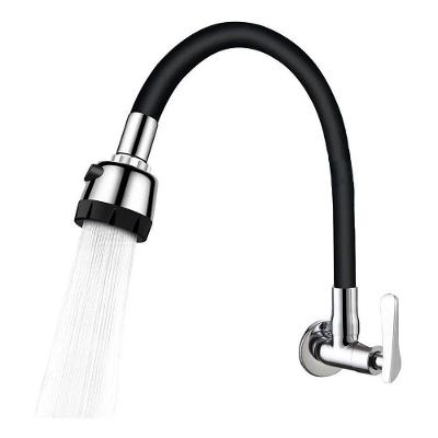 Torneira de Cozinha Flexível Gourmet Monocomando para Parede em Silicone Preto OEM