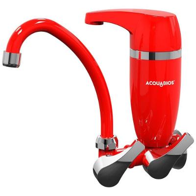 Torneira de Cozinha com Filtro Premium Acquabios 1-4 de Volta de Parede em Plástico ABS Vermelho OEM