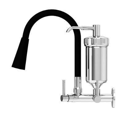 Torneira de Cozinha com Filtro Torneira Cozinha C-filtro Preta Parede Cone 1-4v. 1-4 de Volta