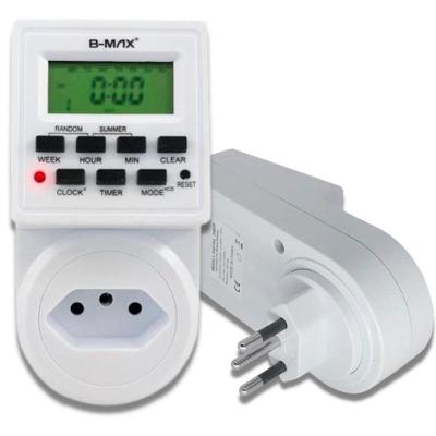 Temporizador Digital Programável de Tomada Timer Relógio Digital Bivolt com Modo Aleatório Branco