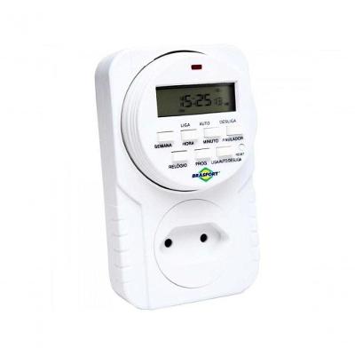Timer Digital 24h Bivolt Automático 110V-220V com Display LCD e Até 8 Programações Brasfort