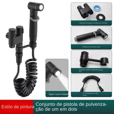 Torneira Ângulo Inoxidável Válvula de Pressurização Parede Latão com Controle de Jato Preto OEM