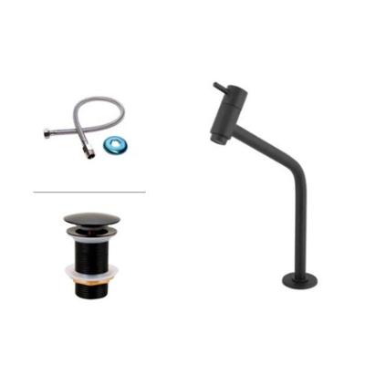 Torneira para Cuba de Sobrepor com Válvula Clic em Bancada Aço Inoxidável Inox Preto OEM