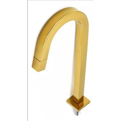 Torneira para Lavatório Curva Bica Alta Água Fria de Bancada em Aço Inoxidável Dourado OEM
