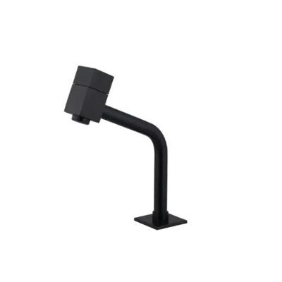 Torneira para Banheiro Pia Link Quadrada 1-4 de Volta para Mesa em Aço Inoxidável Preto Fosco OEM