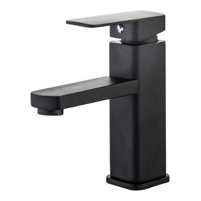 Torneira para Banheiro Lavabo Monocomando de Bancada em Aço Inoxidável Preto Fosco com Disco