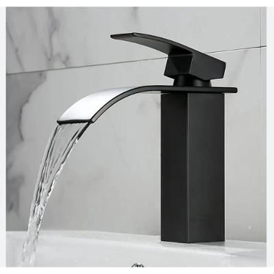 Torneira para Banheiro T103-04 Monocomando de Bancada em Aço Inoxidável Cascata Slim Preto OEM
