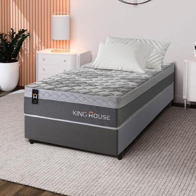 Cama Box Molas Ensacadas Sheffield 88x188 Cinza King House