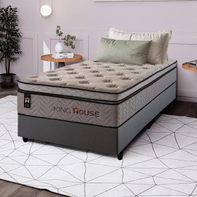 Cama Box Molas Ensacadas Liverpool 96x203 Cinza King House
