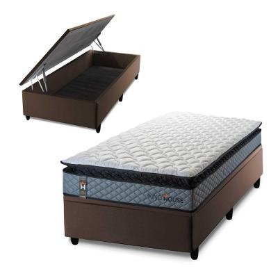 Cama Box Baú Chicago 96x203 Marrom Espuma D33 King House